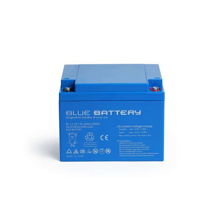 Blue Battery 12V 26 Amper Bakımsız Kuru Akü Ups Aküsü