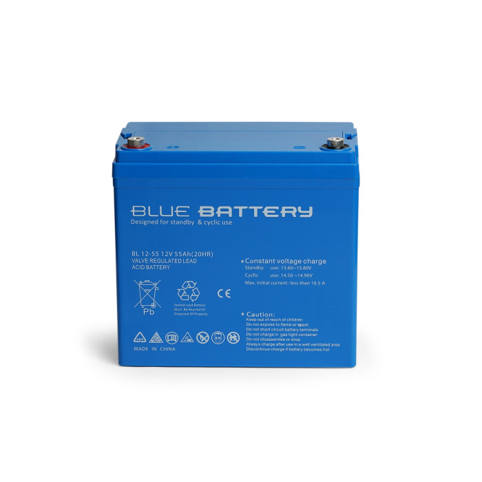 Blue Battery 12V 55 Amper Bakımsız Kuru Akü Ups Aküsü